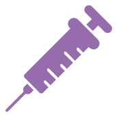 Hausärztliche Praxis im Warndt Icon lila Impfung